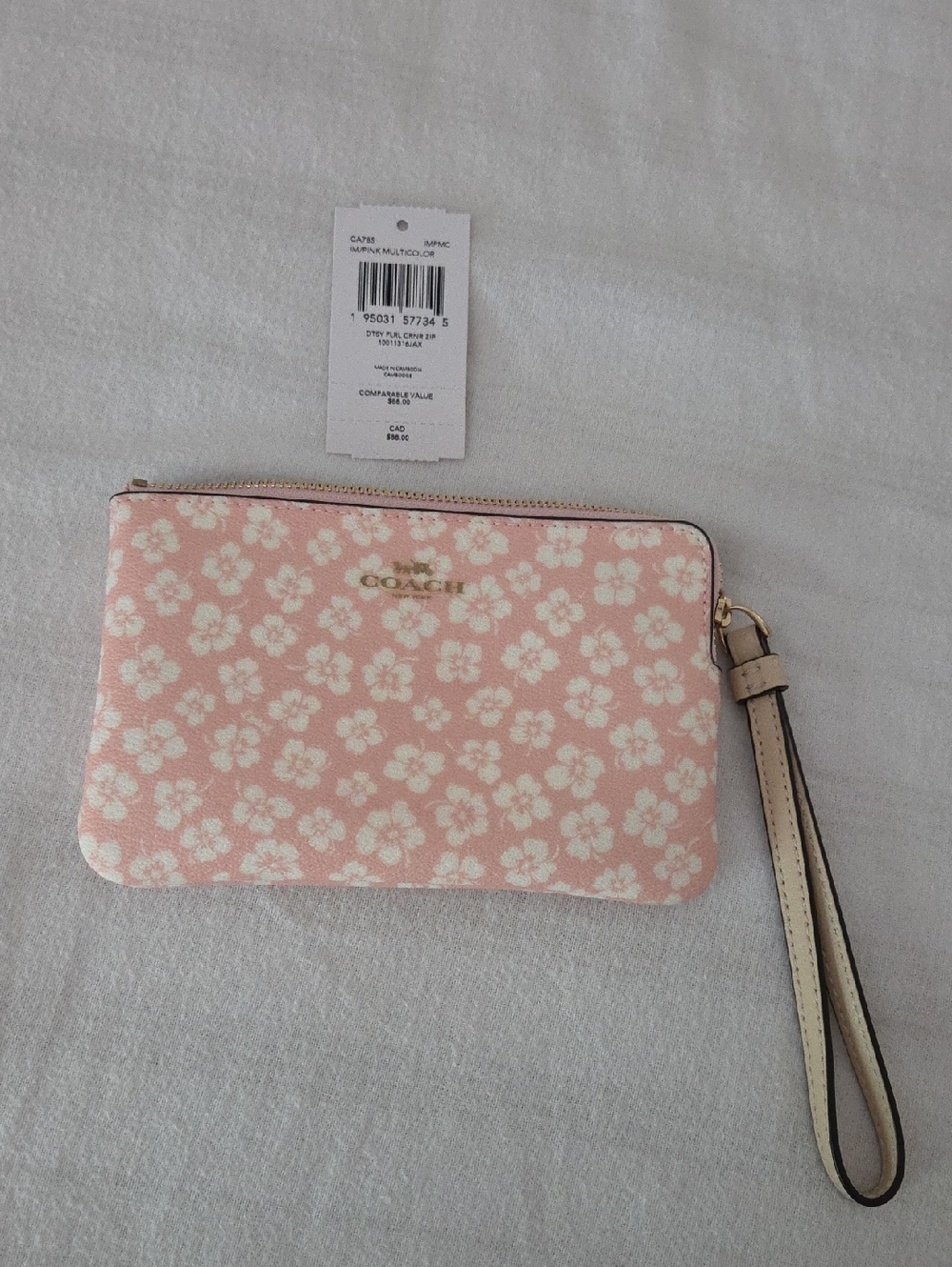 Coach Pink Floral Wristlet Clutch